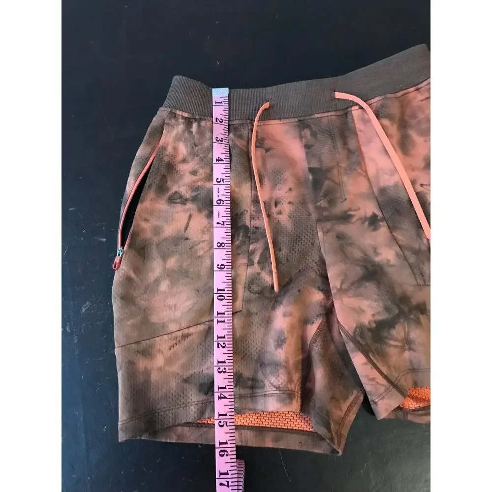 Lululemon Textured Tech Shorts Diamond Dye Warm Coral Mens Small 7